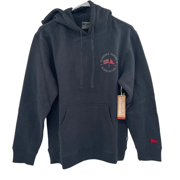 Florence Marine X Men's Nui Loa Hoodie Surf Sweatshirt Fleece Black Size Small - Picture 2 of 7